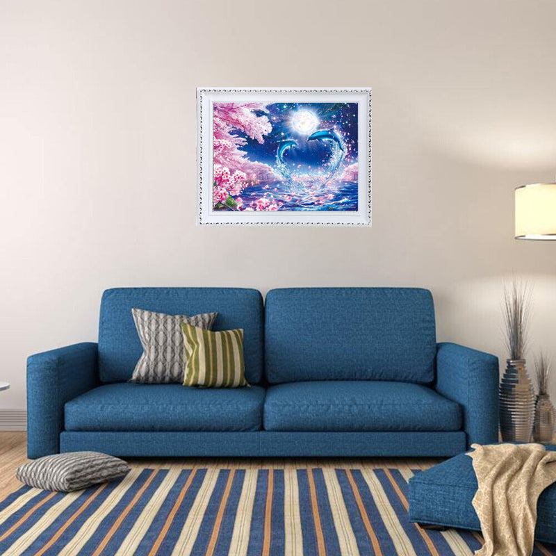 Dolphin 5D Diamond Painting Embroidery DIY Cross Stitch Kit Home Needlework