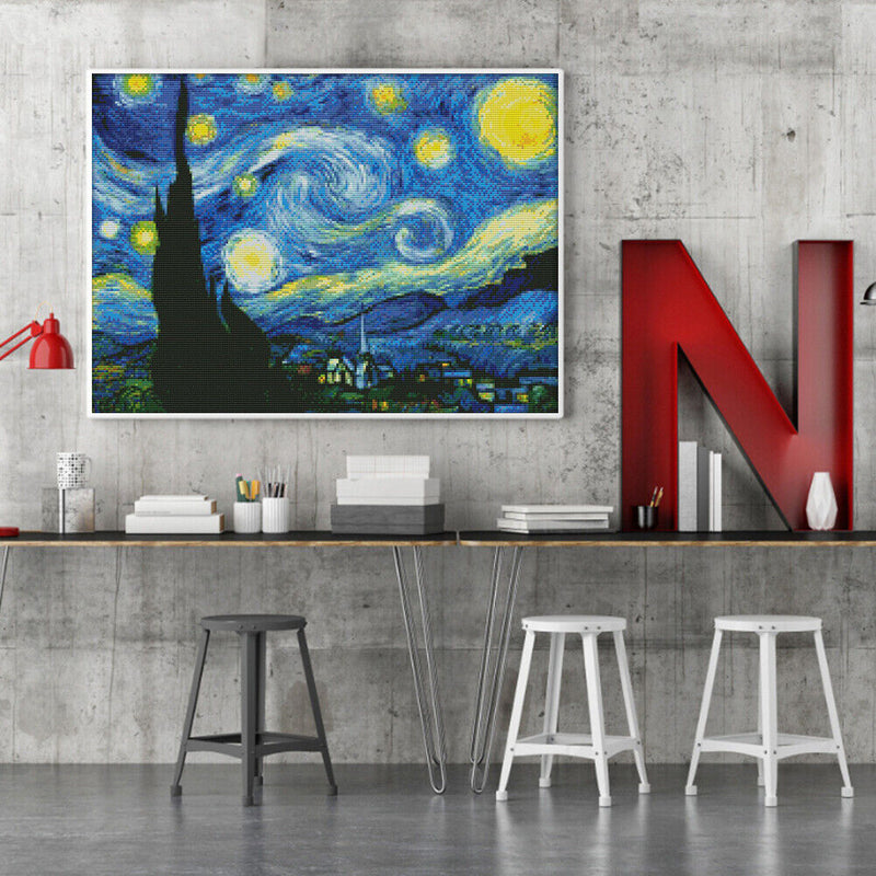 Van Gogh Sky Full Cross Stitch 11CT Counted DIY Embroidery Home Decoration Gifts