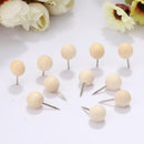 Wooden Thumbtack Drawing Push Pins Wood Head Positioning Nail (100pcs Round