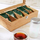 Wood Bamboo Tea Bag Box Storage Organizer Holder Sorter U 5 K Compartments Q4X0