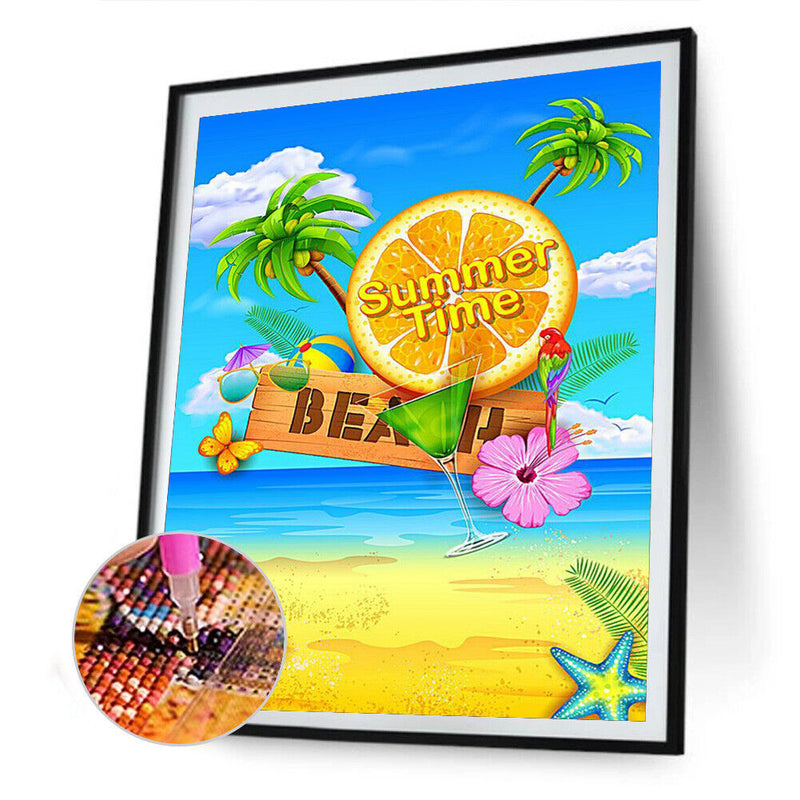 5D Diamond Painting Kit DIY Beach Summer Full Square Drill Mosaic Picture Decor