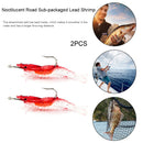 2pcs 6cm 3g Simulation Shrimp Lure Fishing Baits w/ Hook Crankbait (Red) Newly
