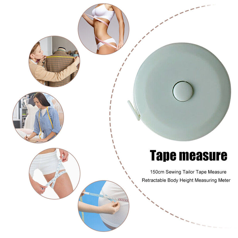 150cm Sewing Tape Measure Retractable Body Height Measuring Meter (Green) Newly