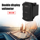 Red LED Digital Panel Double Voltmeter Rocker Switch Style Voltage Monitor Newly