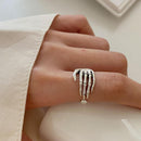 Skeleton Hand Silber Plt verstellbarer Daumenring Damen Schmuck Geschenk.