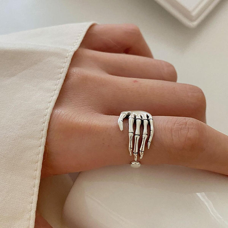 Skeleton Hand Silber Plt verstellbarer Daumenring Damen Schmuck Geschenk.