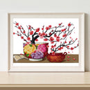 Partial Embroidery 2 Strand Kit 14CT DIY Stamped Cross Stitch Color Flowers Gift