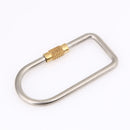 D Shape Titanium Alloy Screw Lock Carabiner Clip Hook Keychain Camping Newly