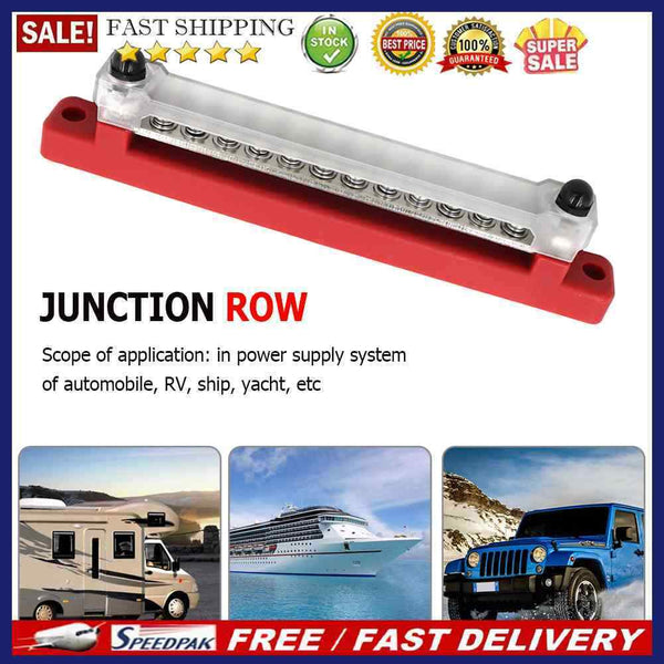 Universal Car Terminal Block with Transparent Cover Busbar for Car Boat Mar