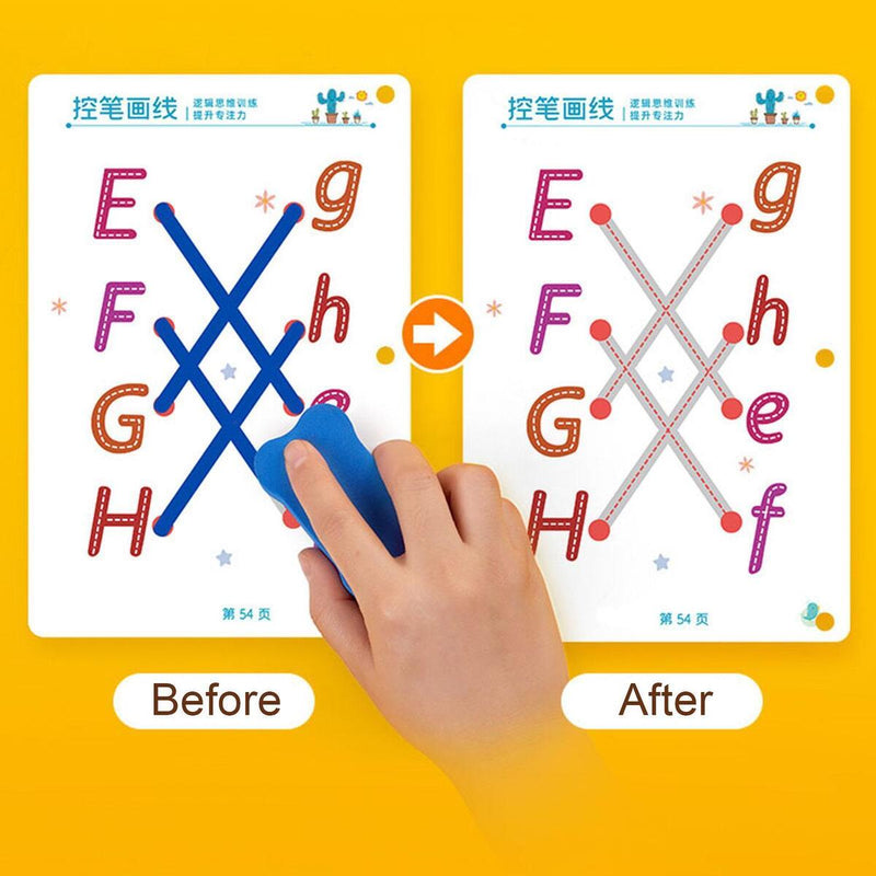 Kids Learn To Write, Tracing Practice & Wipe Books Kids Fun Practice Educationa`