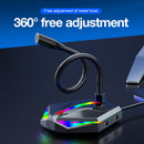 USB Microphone RGB Luminous Professional Microphone with USB Expansion Port