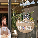 Welcome Sign Front Door Decoration Interchangeable Rustic Round Wood Wreaths~