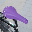 Bicycle Saddle Leather Soft Bike Seat Cover Mat MTB Bike Cushion (Purple)