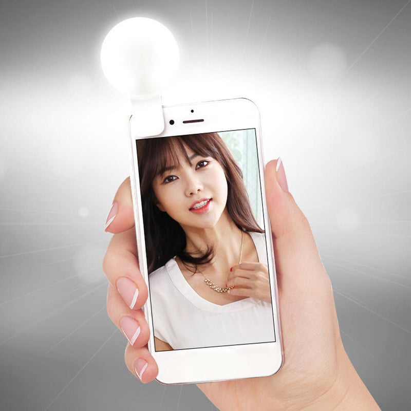 5pcs Mini LED USB Clip Mobile Phone Q Selfie Ring Flash  Fill Light(White)