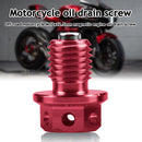Universal Magnetic Motorbike Oil Drain Screw M12 Motorcycle Plug Part (Red)