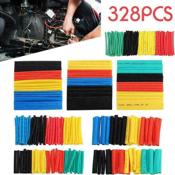 328x Car Assorted Electrical Cableeat Shrink Tube Tubing Sets Sleeves Wrap G2V2