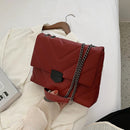 Fashion Lattice Pattern Messenger Trunk Lady Shoulder Handbag Leather Chain Tote