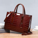 3pcs/Set Fashion Crocodile Pattern PU Leather Women Shoulder Handbag Purse Tote