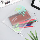 Ring zipper Pencil Case Transparent Document Bag Paper Holder File Folder