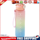 Plastic Water Bottle with Time Marker Sports Leakproof Drink Cup (Pink)