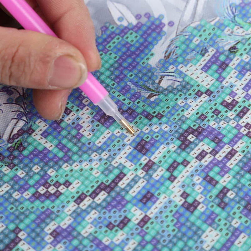 5D DIY Diamond Painting Purple Flowers Cross Stitch Embroidery Mosaic Kit Newly