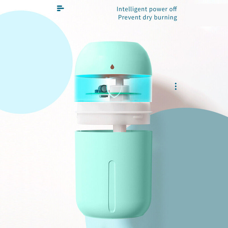 330ML Mini Ultrasonic Humidifier Silent USB Essential Oil Diffuser (Green)