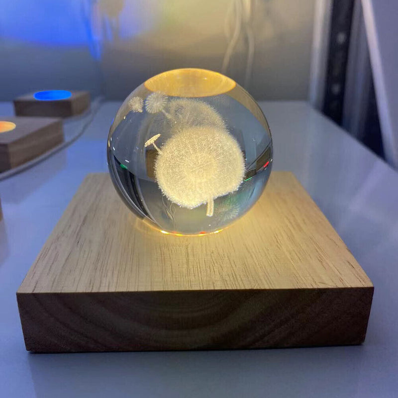 Crystal Glass Artwork Lights Display Base Wooden Light Base Stand (8cm) Newly