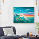 Sunset Wave Frameless Picture Oil Paint By Numbers Hand Painted Picture Kit