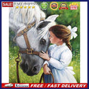 Girl Horse Oil Paint by Numbers Hand Painted Frameless Picture Home Ornamen