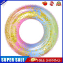 Sequin Swimming Ring Adults Kids PVC Pool Float Rainbow Circle (Color 70)
