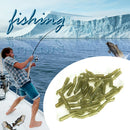 Carp Fishing Hook Sleeve Silicone Hair Rig Aligner Tackles (Green 50pcs) Newly