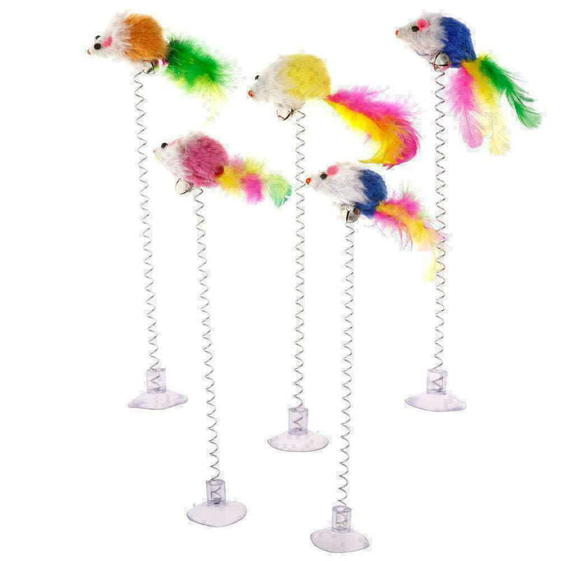 Spring Plush Mouse Pet Cute Cat Toys Sucker Toys Multicolored-Random S1M5 L2S2