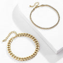 Fashion Adjustable Diamond Anklet Cuban Link Layered Accessory Chunky Chain