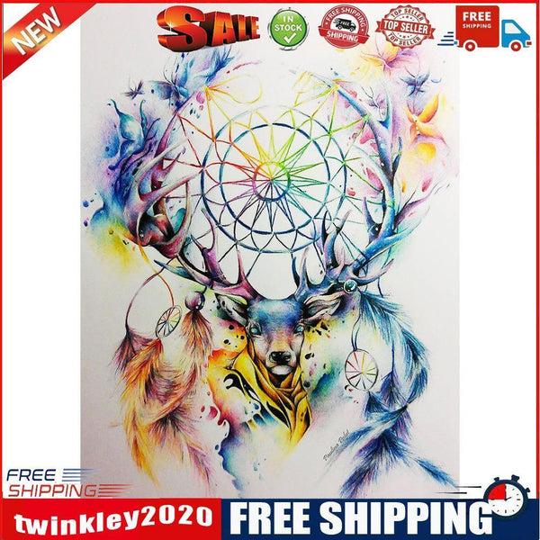 5D DIY Part Special Shaped Drill Diamond Painting Deer dreamcatcher