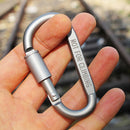 D-ring Locking Carabiner Clip Hanging Hook Buckle Outdoor EDC Tools (Grey) Newly