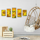 5D DIY Full Square Drill Diamond Painting 5 Panel Sunflower Mosaic Handmade
