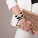 Fashion Women Bracelet Watch Rhinestone Leather Strap Classic Quartz Wristwatch