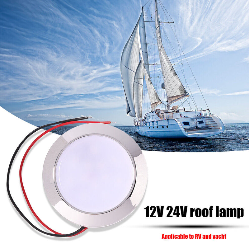 Waterproof 12V Auto 24 SMT LED Dome Reading Lamp RV Car Interior Ceiling Lights