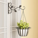 5pcs Wall Mounted Flower Pots Rack Hook Decorative Plant Bracket (Black)