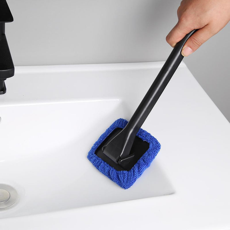 Microfiber Long Handle Window Cleaning Brush Windshield Cleaner (Dark Blue)
