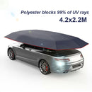 Waterproof Auto Tarpaulin Anti UV Car Sunshade Canopy (Dark Blue 4.2x2.1m) Newly