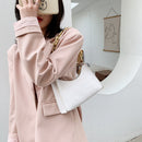 Women Alligator Pattern Pure Color Underarm Bag Casual Thick Chain PU Handbags