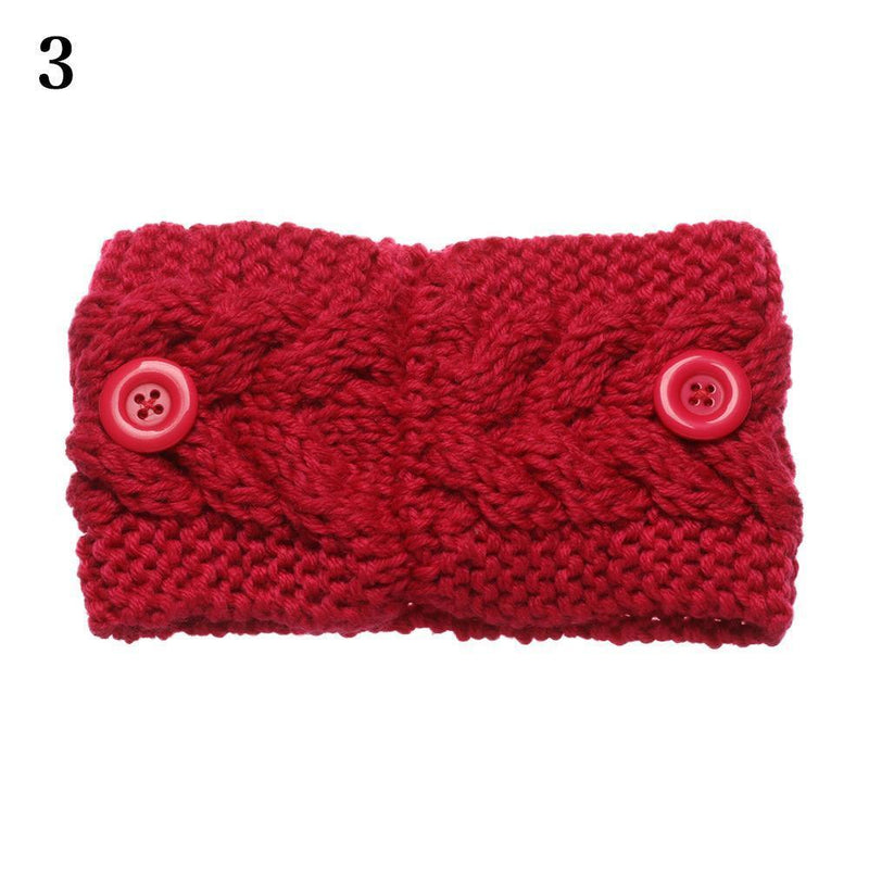 Elastic Candy Color Thick Warm Wide Hairband Knitted Headband Hair Accessories
