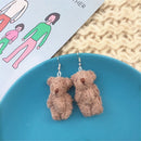 Girl Drop Ear Stud Plush Fashion Cartoon Animal Earrings Bear Panda Ear Clip