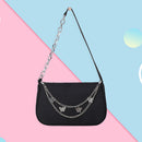 Fashion Women Butterfly Chain Underarm Bag Casual Small Handbags (Black)