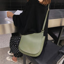 Shoulder Crossbody Bags Leather Women Solid Color Big Capacity Messenger Handbag