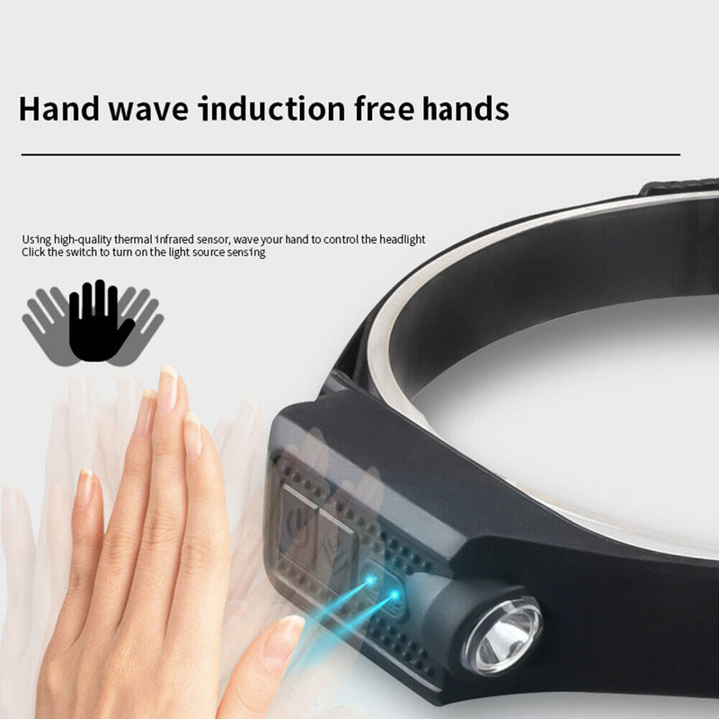 XPE COB LED Headlamp Wave Induction 400lm Waterproof Safety Work Headlight Newly