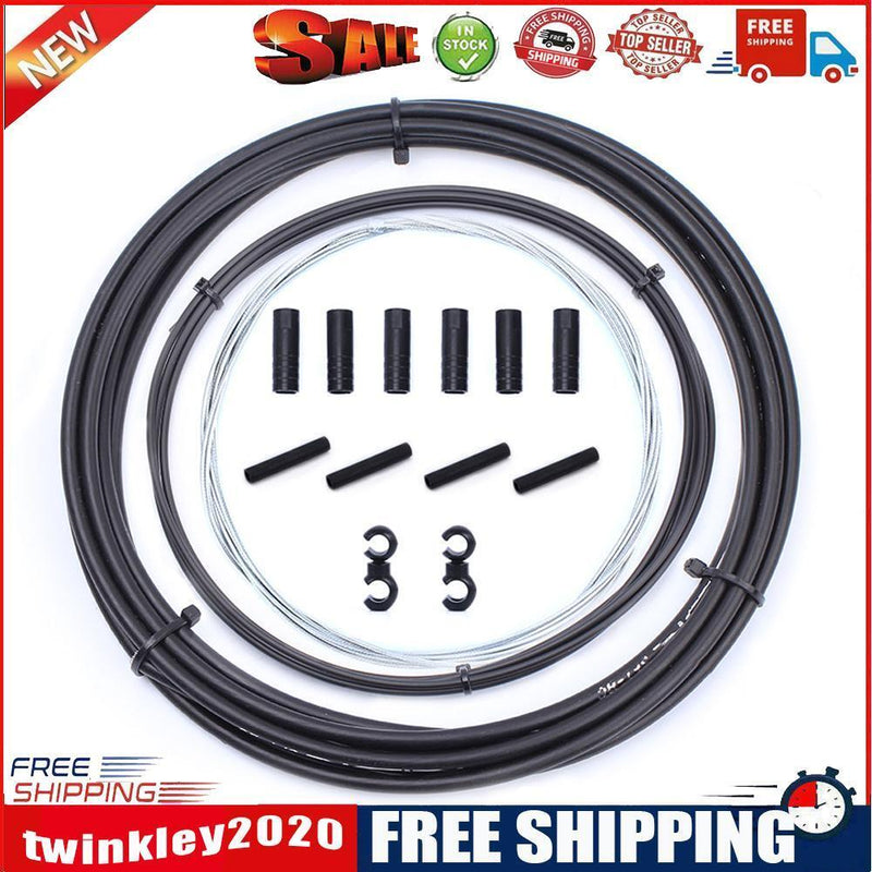 RISK Bicycle Shift Cable Set for MTB Bike Derailleur Wire Tube Line (Black)