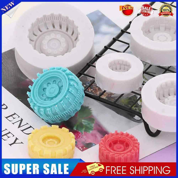 4pcs Tires Wheel Silicone Fondant Cake Molds Chocolate Baking Decorating Tools