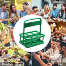Portable Beer Rack Foldable Plastic Beer Basket Durable Wine Rack (Green) Newly